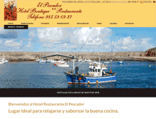 Tablet Screenshot of hotelrestauranteelpescador.com